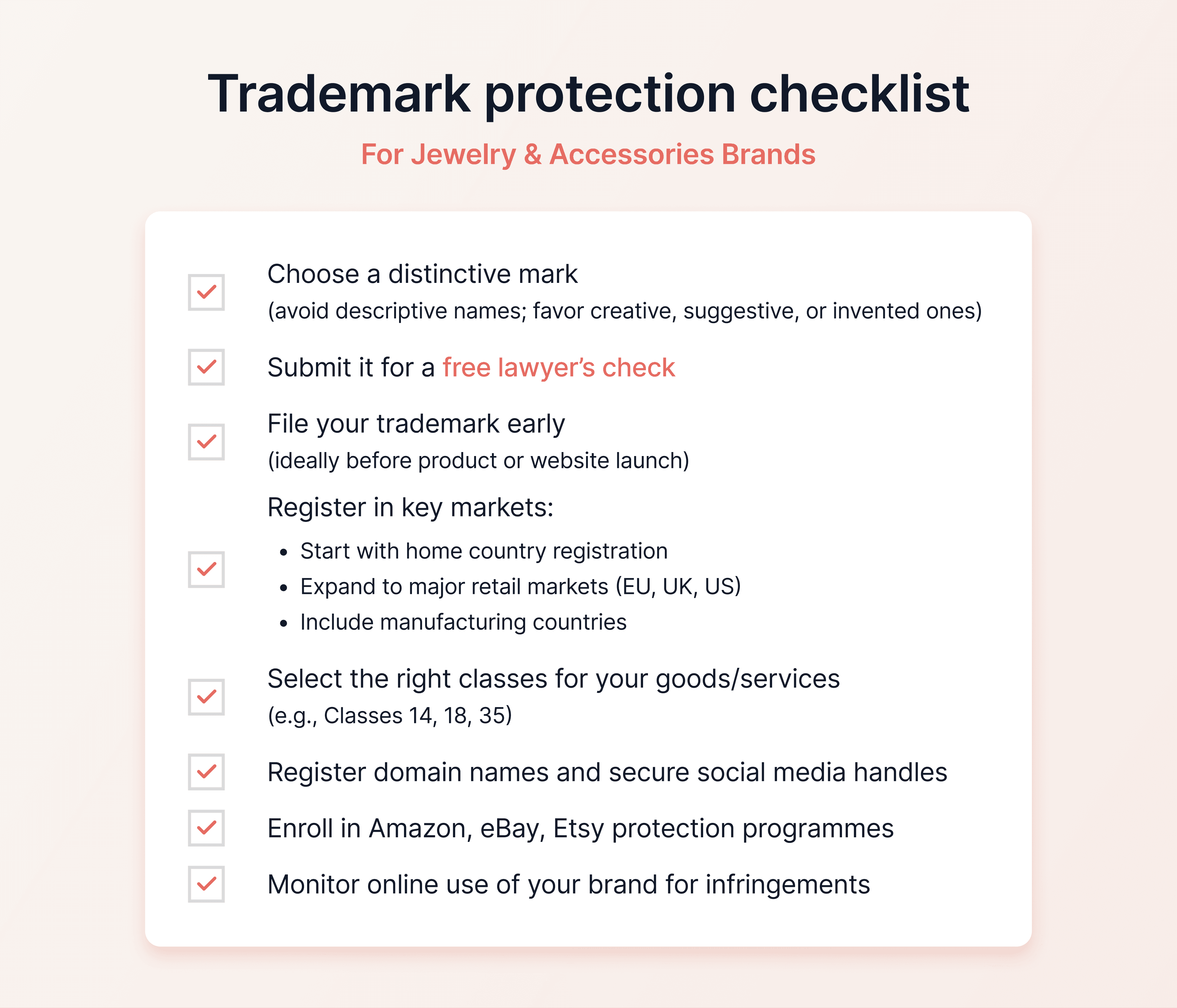accessories checklist