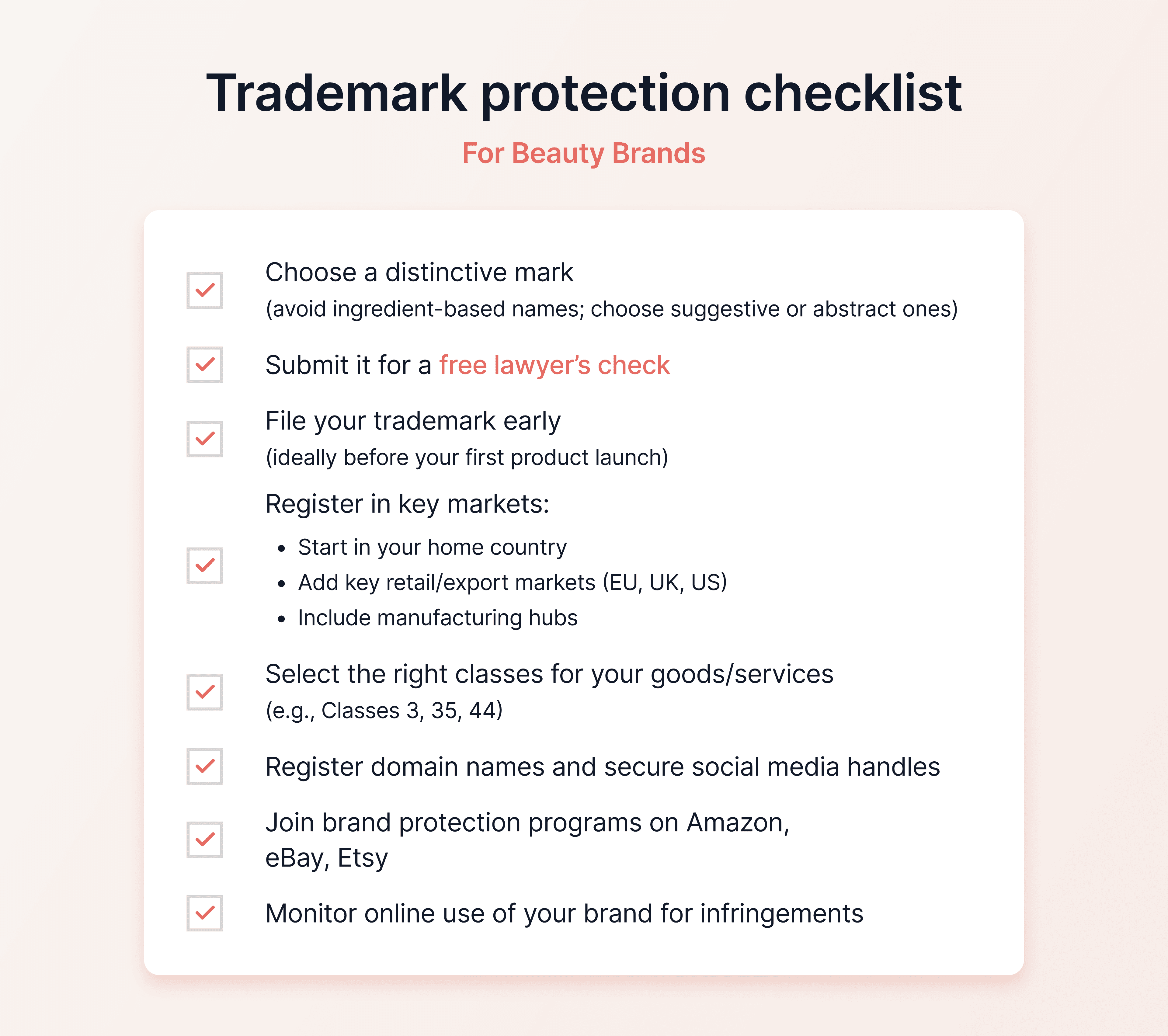 checklist beauty